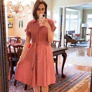 Gal Meets Glam Kayla Button Front Shirtdress in Elderberry Size 6 NWT